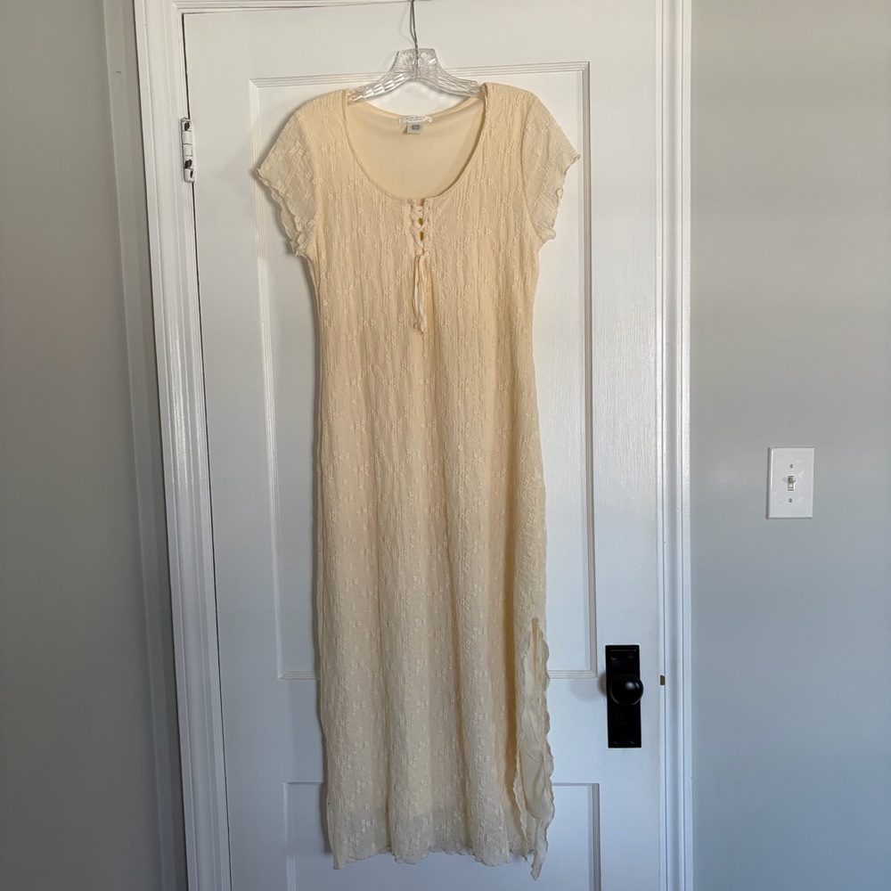 Elegant Cream Midi Dress (maternity friendly)